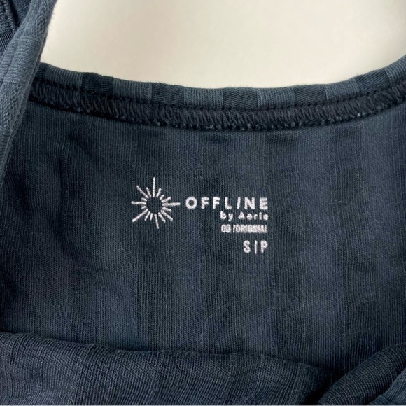 Aerie Black Ribbed Top - Picture 2 of 3